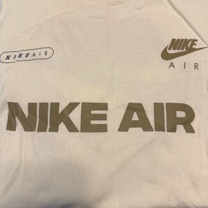 Nike The Tee Cream with Front and Back Olive Detail size Medium